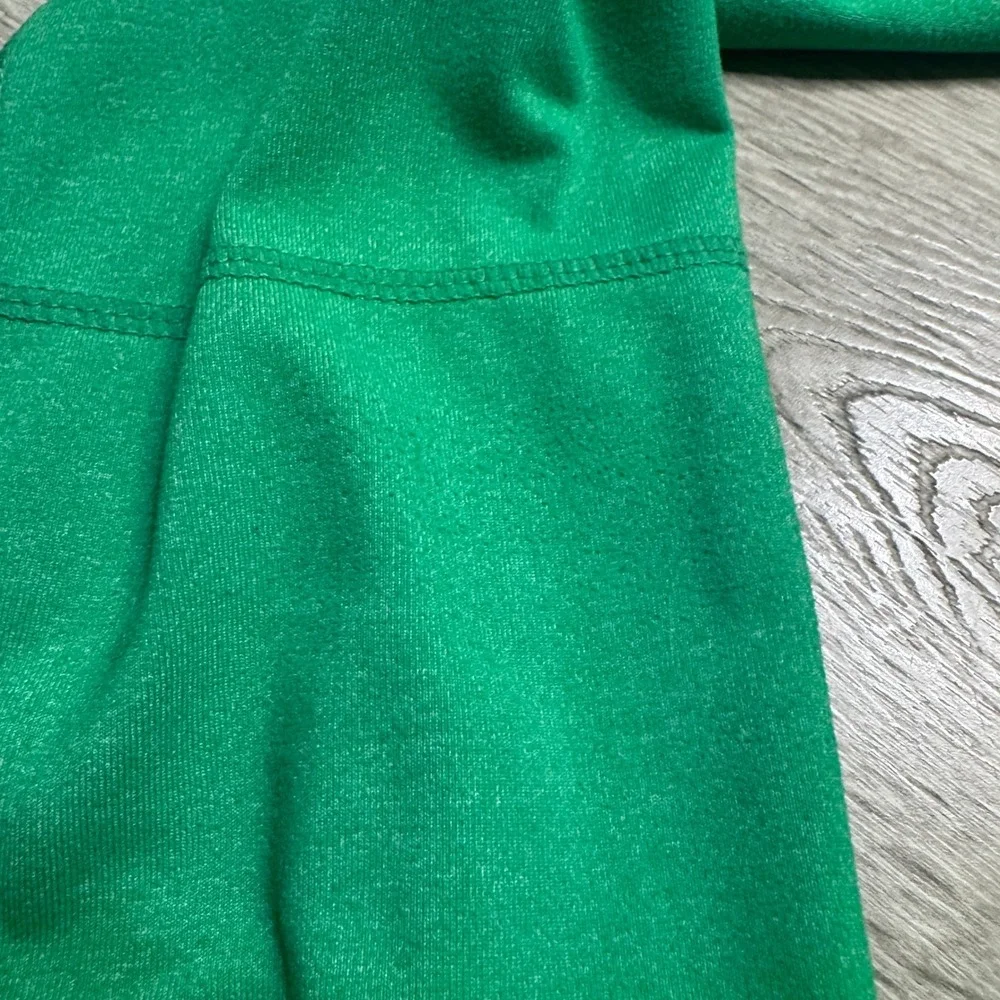 Kyodan Womens Green Heathered Full Zip Active Jacket Mock Neck Size Small